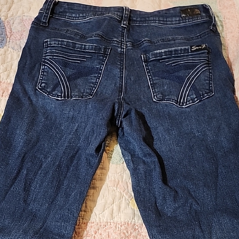Seven7 Dark Blue Straight Leg Jeans